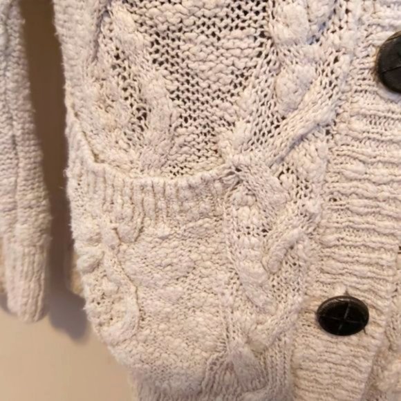 LUCKY BRAND | Women's Knit Sweater Hooded Cardigan Cream Size Small - Picture 5 of 7
